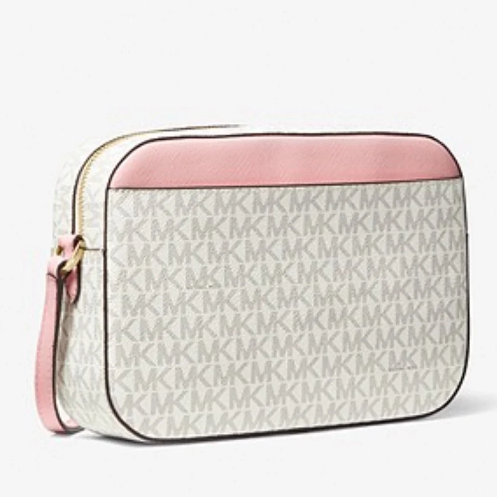 MICHAEL KORS Jet Set Large Logo Crossbody Bag Powder Blush Multi color